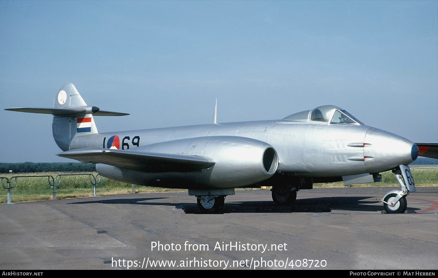 Aircraft Photo of I-69 | Gloster Meteor F4 | Netherlands - Air Force | AirHistory.net #408720