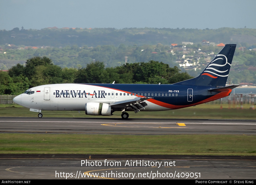 Aircraft Photo of PK-YVX | Boeing 737-33A | Batavia Air | AirHistory ...