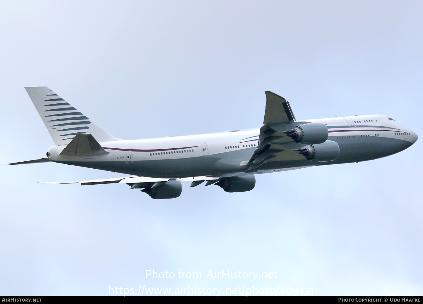 Aircraft Photo of A7-HBJ | Boeing 747-8KB BBJ | AirHistory.net #409431