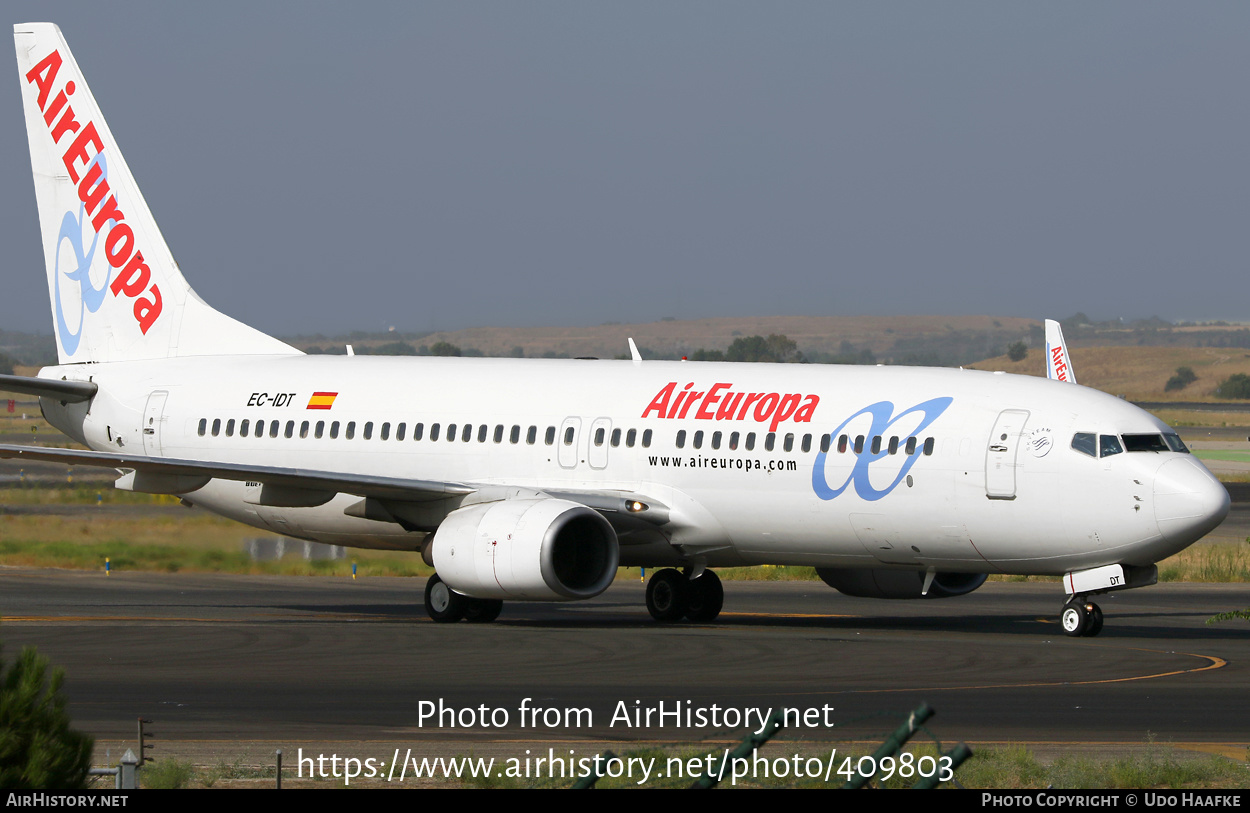 Aircraft Photo of EC-IDT | Boeing 737-86Q | Air Europa | AirHistory.net #409803