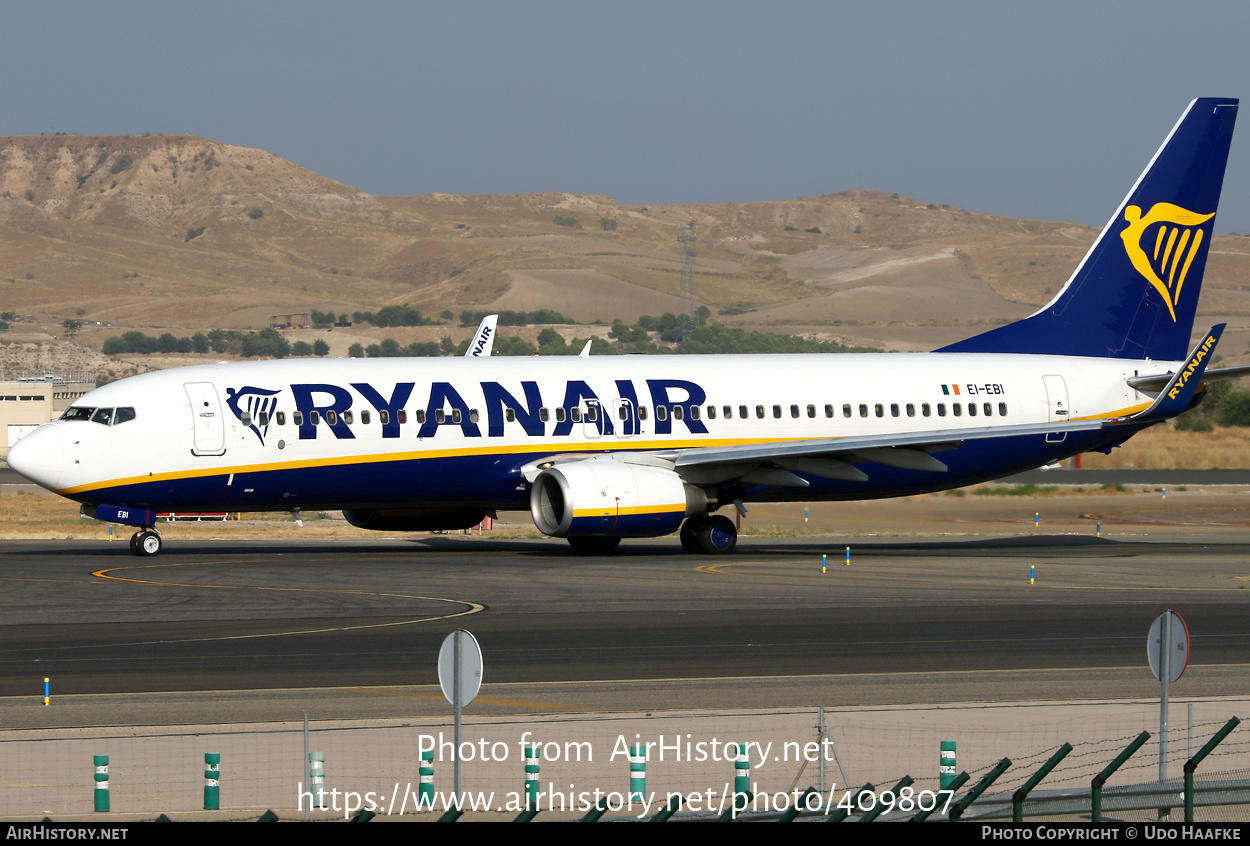 Aircraft Photo of EI-EBI | Boeing 737-8AS | Ryanair | AirHistory.net #409807