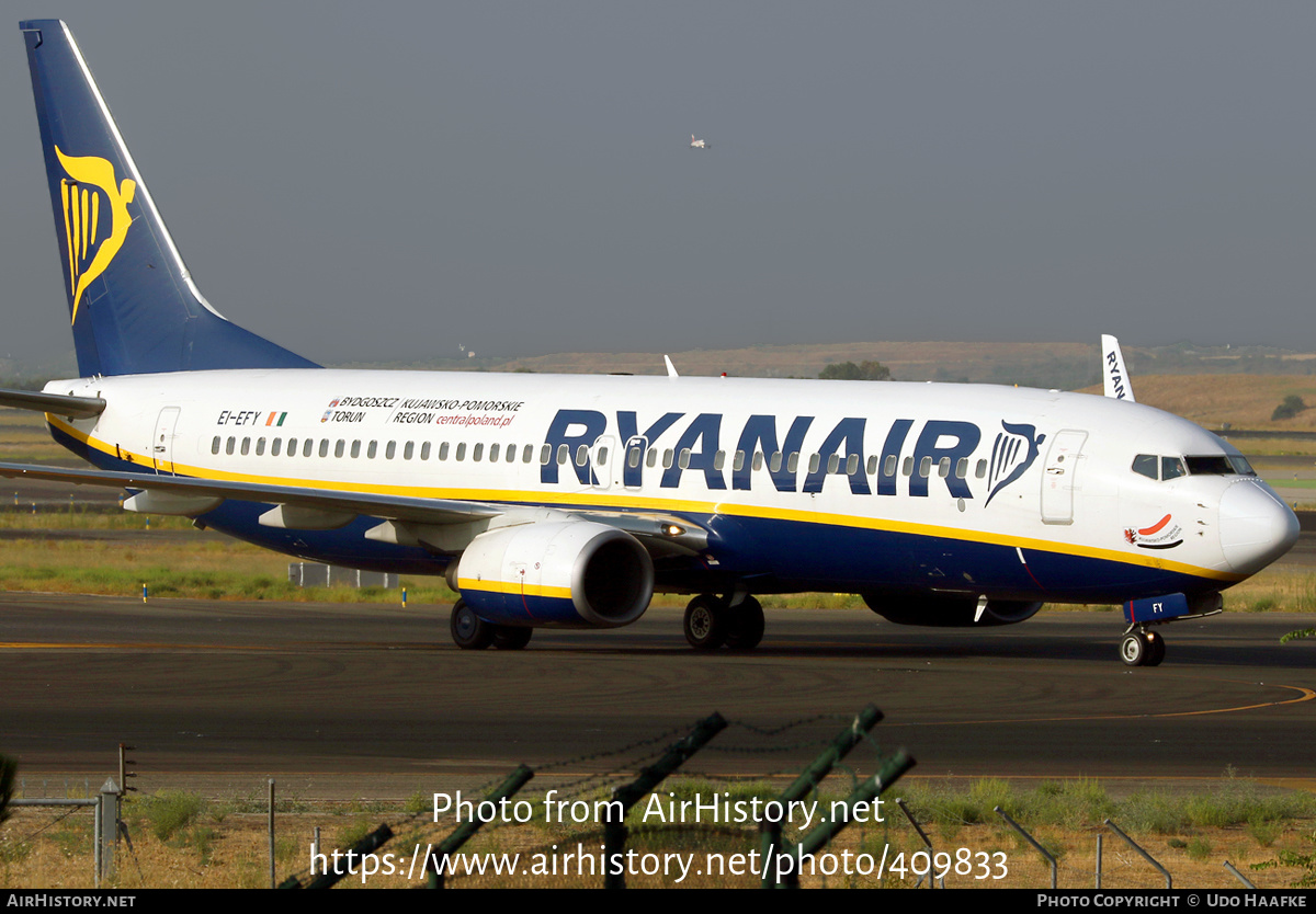 Aircraft Photo of EI-EFY | Boeing 737-8AS | Ryanair | AirHistory.net #409833