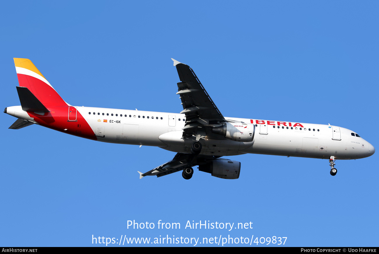 Aircraft Photo of EC-IGK | Airbus A321-213 | Iberia | AirHistory.net #409837