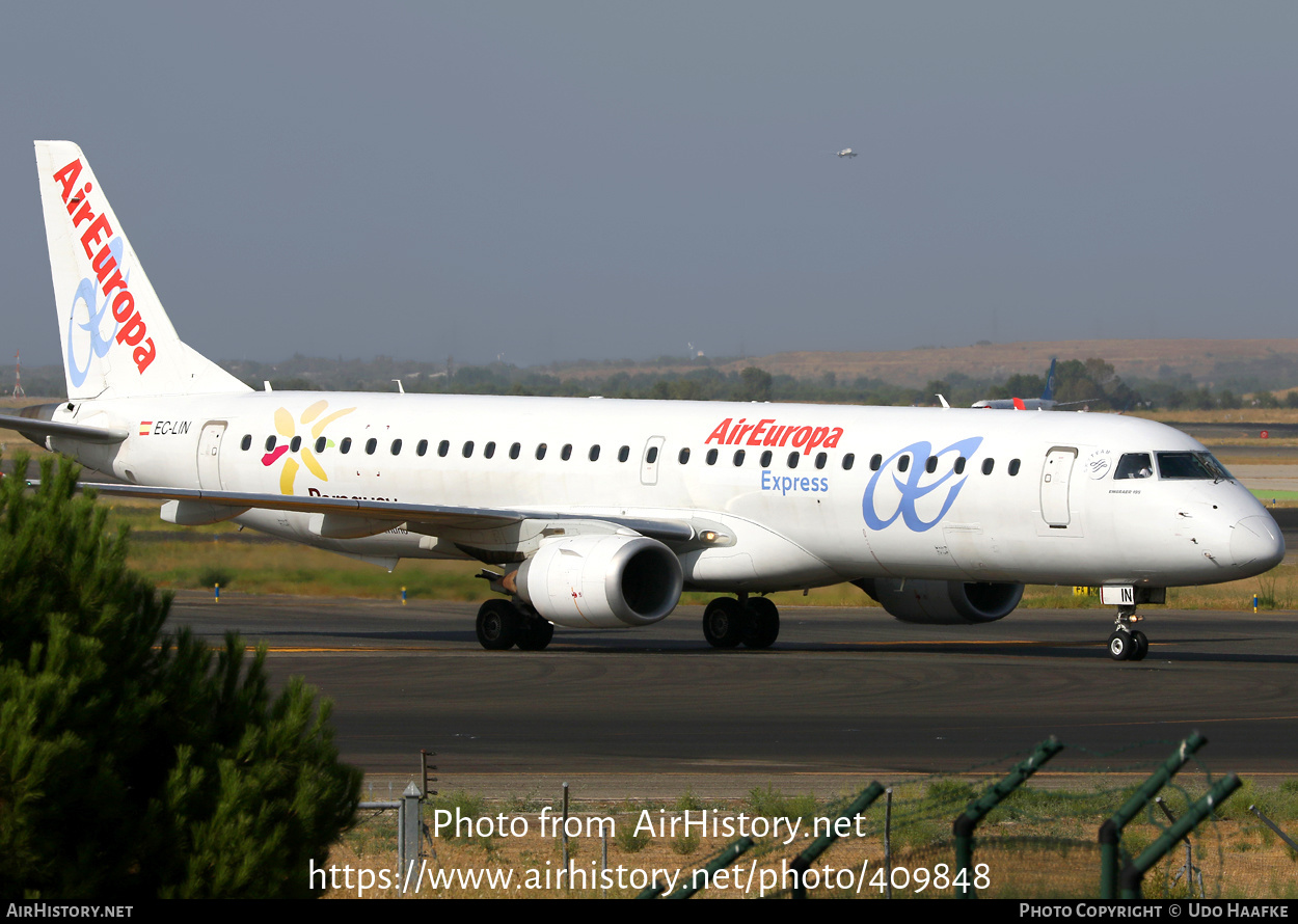 Aircraft Photo of EC-LIN | Embraer 195LR (ERJ-190-200LR) | Air Europa Express | AirHistory.net #409848