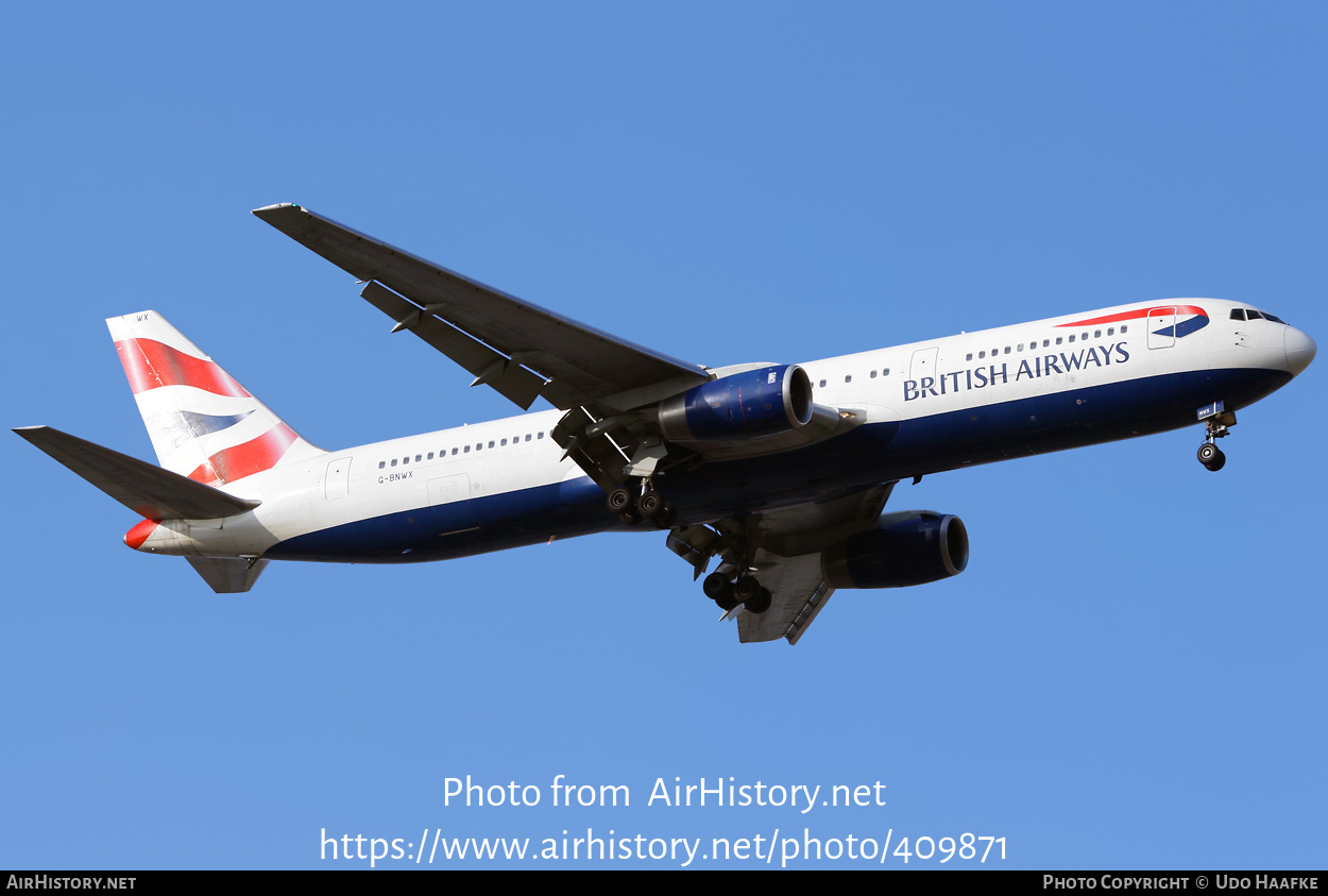 Aircraft Photo of G-BNWX | Boeing 767-336/ER | British Airways | AirHistory.net #409871