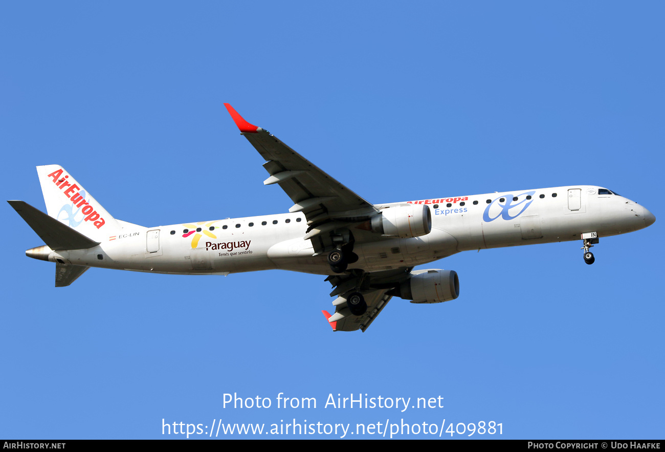 Aircraft Photo of EC-LIN | Embraer 195LR (ERJ-190-200LR) | Air Europa Express | AirHistory.net #409881