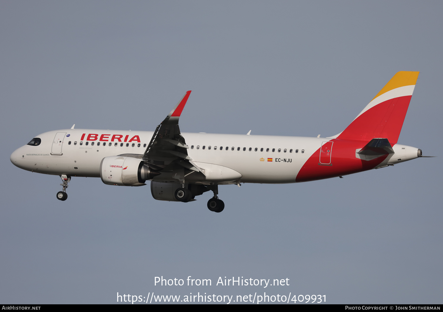 Aircraft Photo of EC-NJU | Airbus A320-251N | Iberia | AirHistory.net #409931