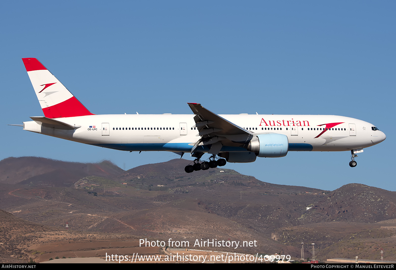 Aircraft Photo of OE-LPC | Boeing 777-2Z9/ER | Austrian Airlines | AirHistory.net #409979