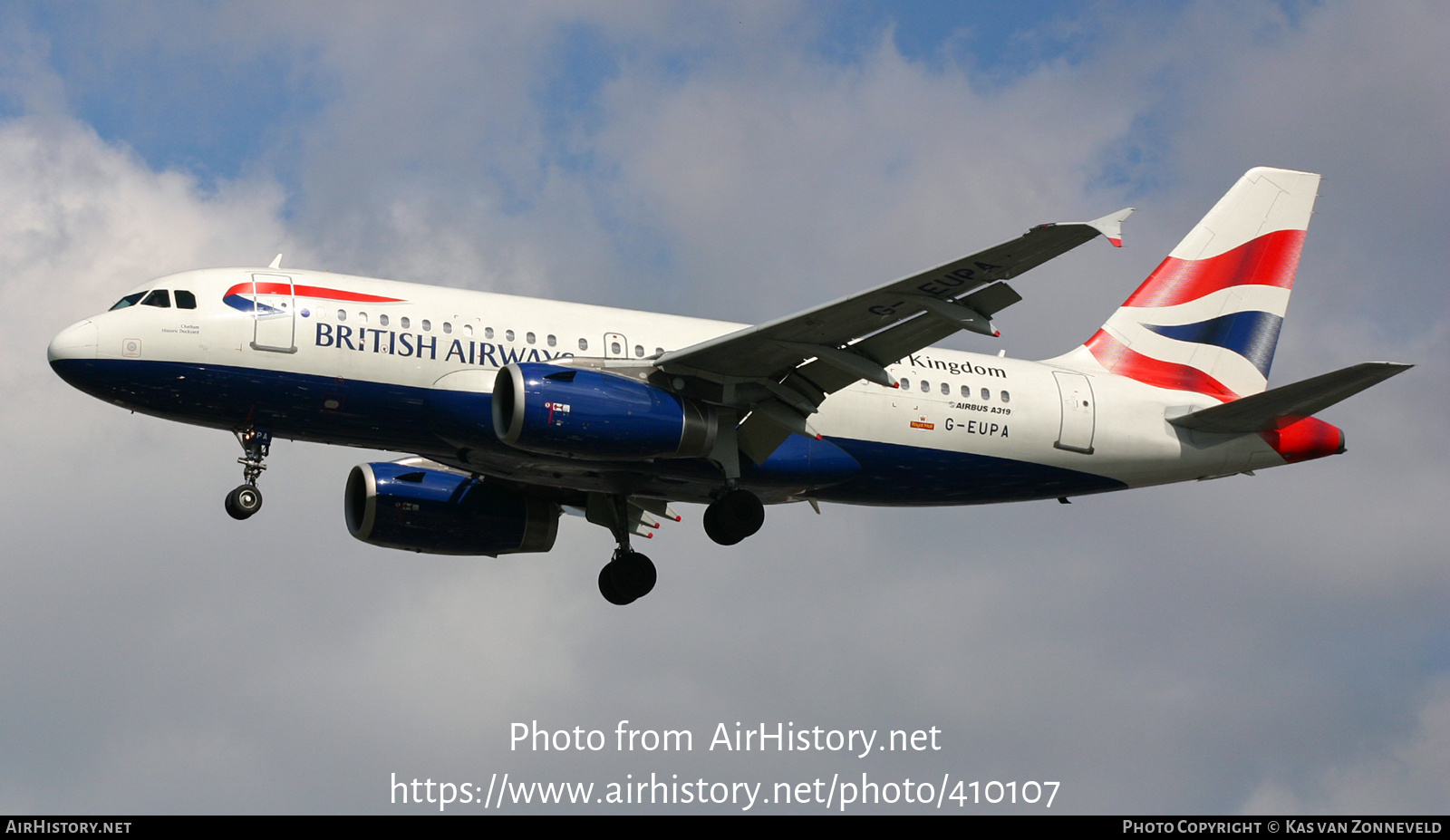 Aircraft Photo of G-EUPA | Airbus A319-131 | British Airways | AirHistory.net #410107