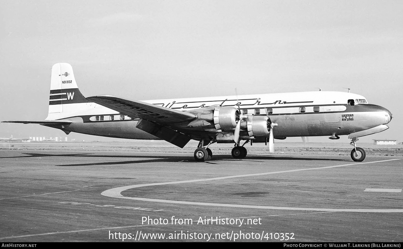 Aircraft Photo of N91302 | Douglas DC-6B | Western Air Lines | AirHistory.net #410352