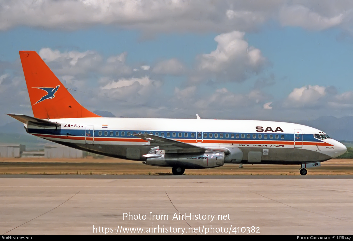 Aircraft Photo of ZS-SBN | Boeing 737-244 | South African Airways - Suid-Afrikaanse Lugdiens | AirHistory.net #410382