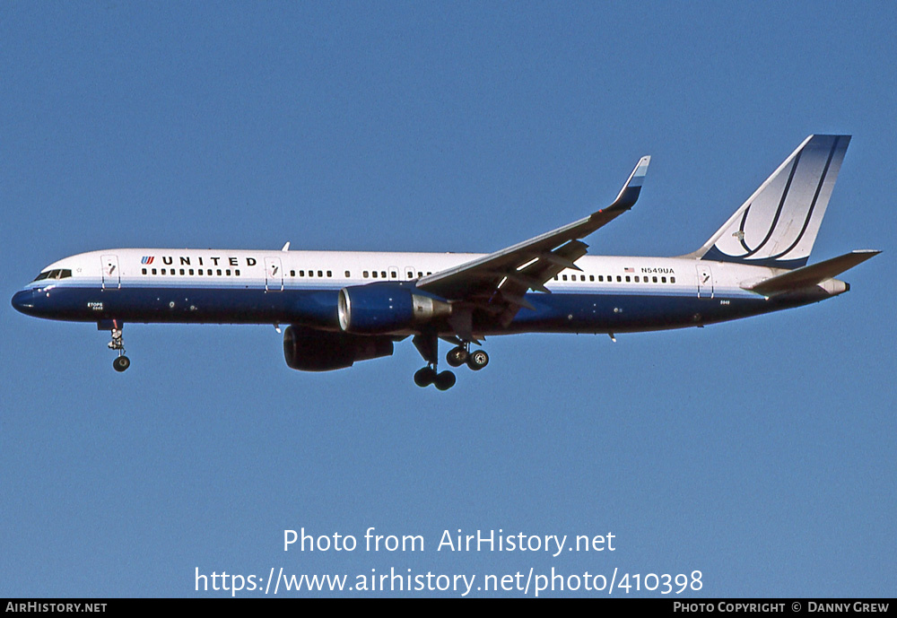 Aircraft Photo of N549UA | Boeing 757-222 | United Airlines | AirHistory.net #410398