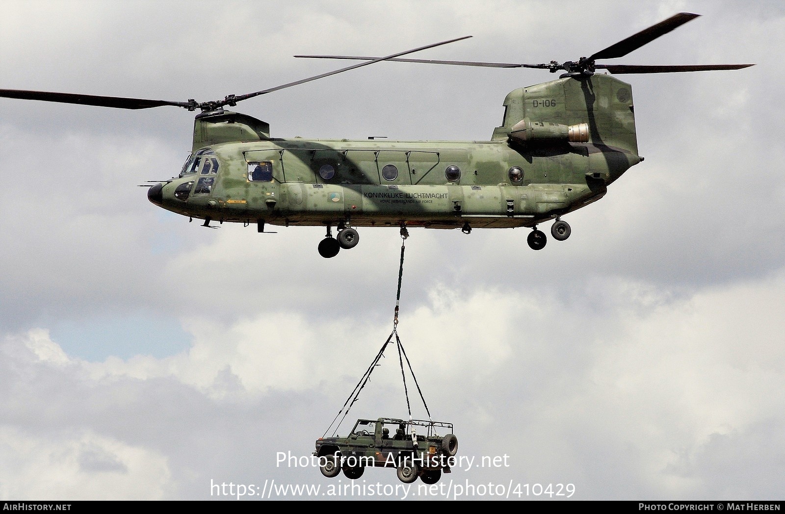 Aircraft Photo of D-106 | Boeing CH-47D Chinook (414) | Netherlands - Air Force | AirHistory.net #410429