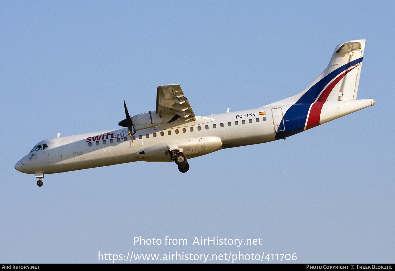 Aircraft Photo of EC-INV | ATR ATR-72-212/F | Swiftair | AirHistory.net #411706