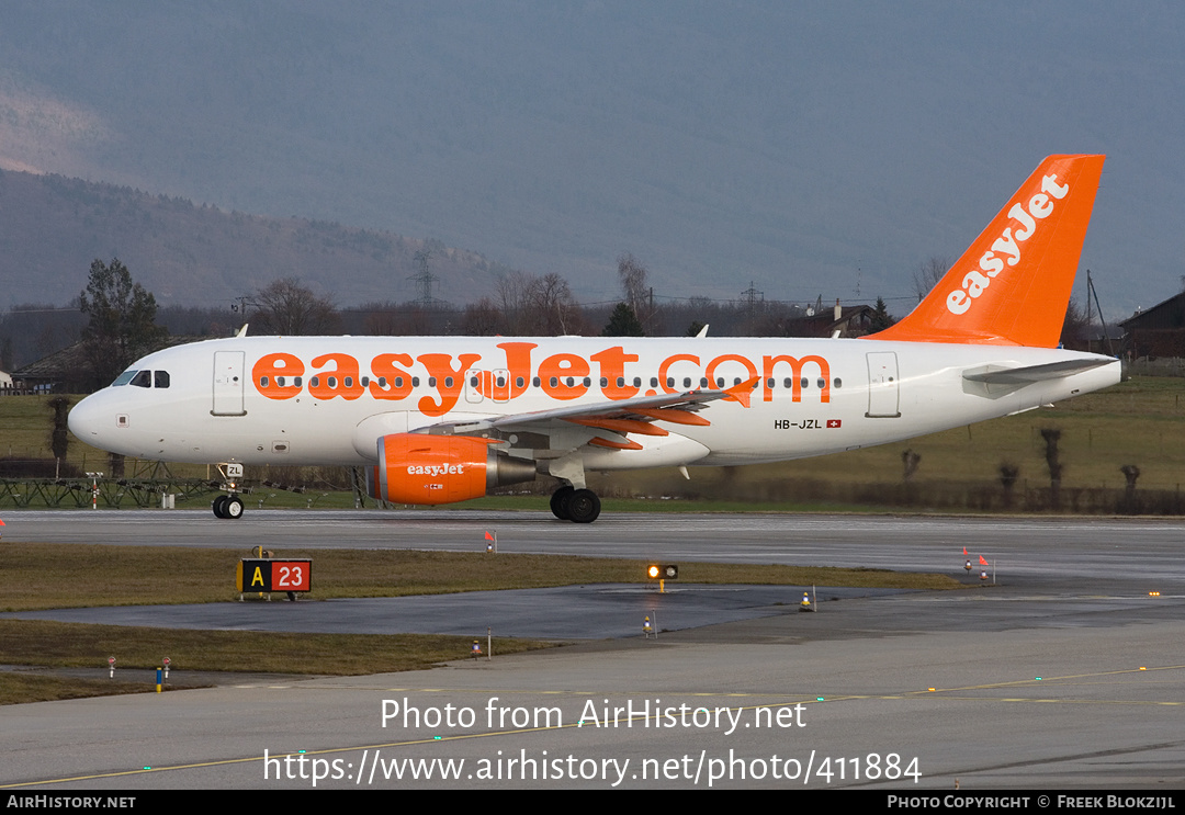 Aircraft Photo of HB-JZL | Airbus A319-111 | EasyJet | AirHistory.net #411884