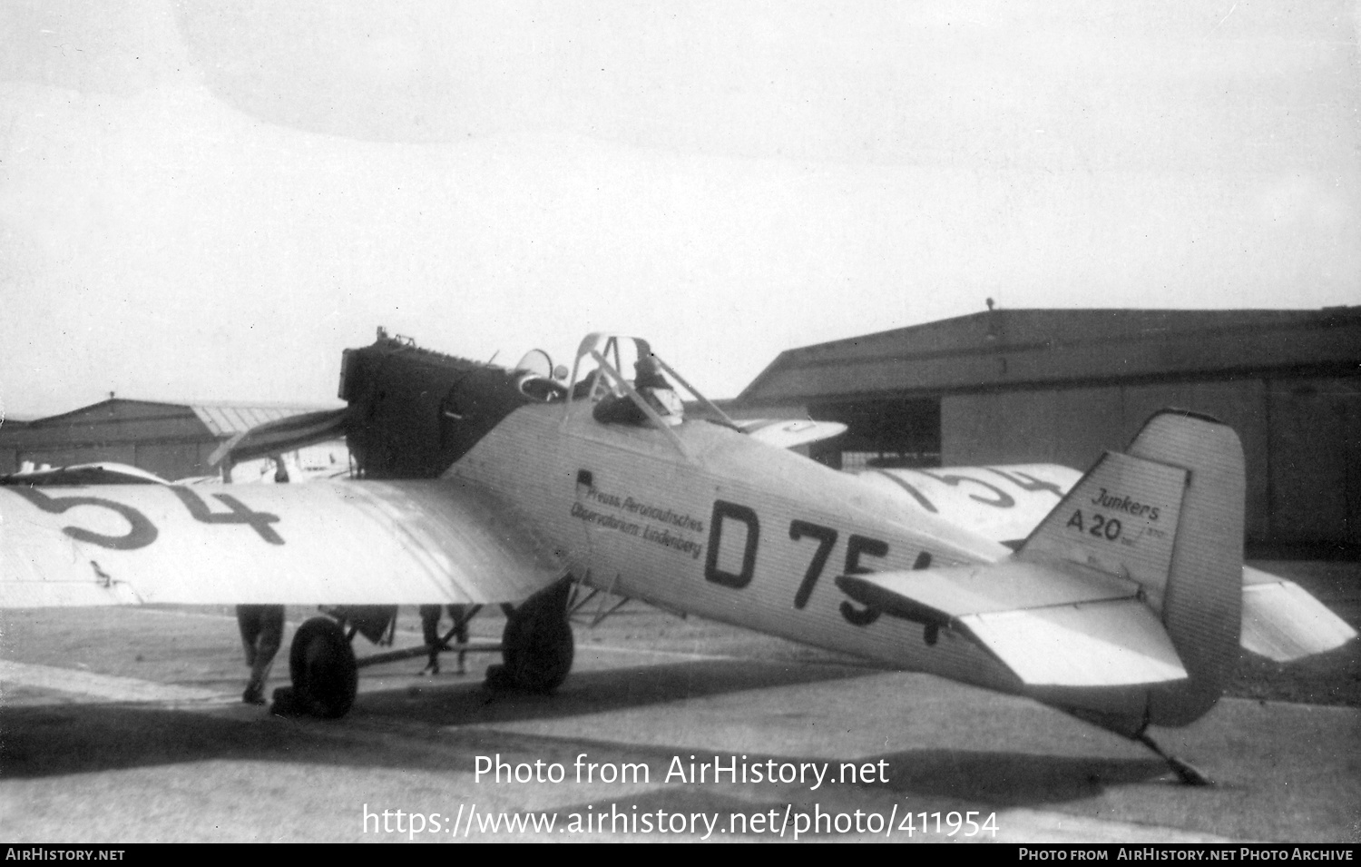 Aircraft Photo of D-754 | Junkers A20 | Preussusches Aeronautisches Observatorium Lindenberg | AirHistory.net #411954