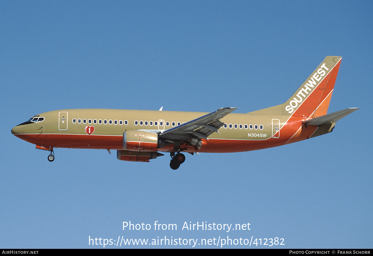 Aircraft Photo of N304SW | Boeing 737-3H4 | Southwest Airlines | AirHistory.net #412382