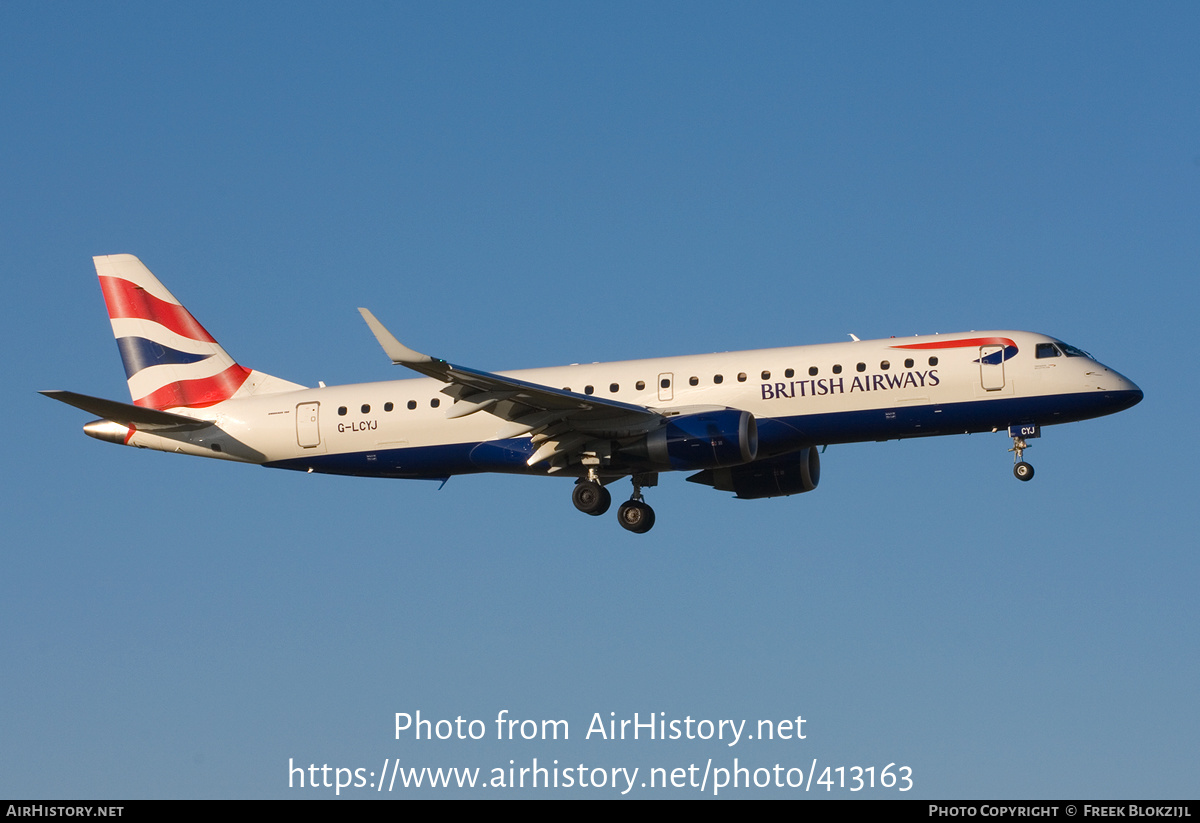 Aircraft Photo of G-LCYJ | Embraer 190SR (ERJ-190-100SR) | British Airways | AirHistory.net #413163