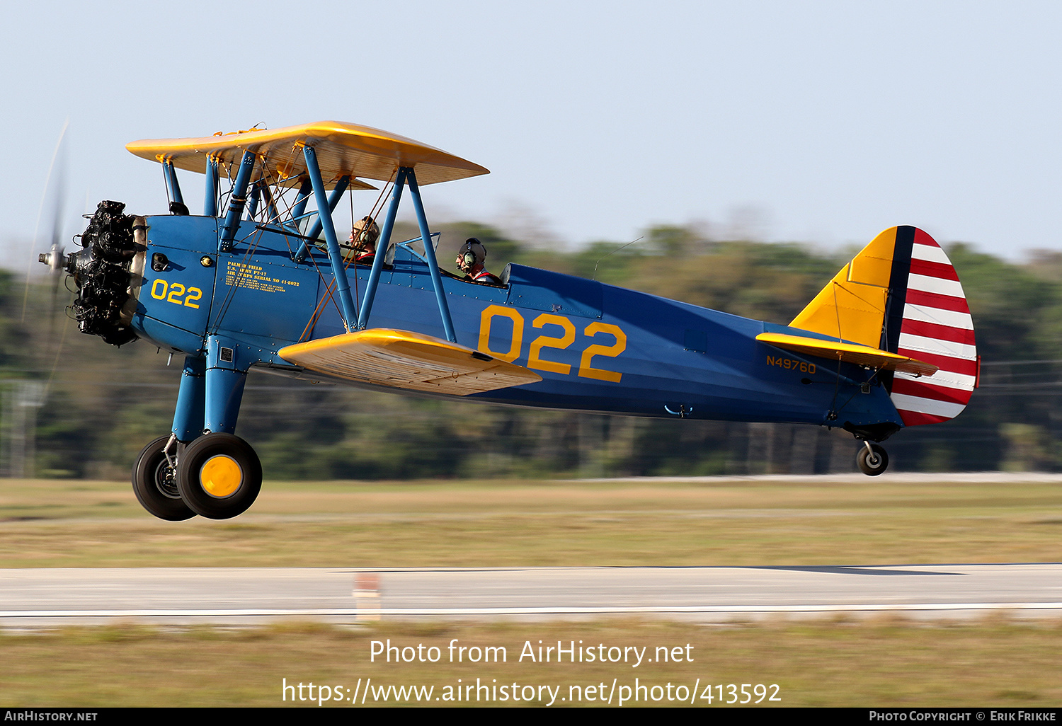 Aircraft Photo of N49760 / 41-8022 | Stearman PT-17 Kaydet (A75N1) | USA - Air Force | AirHistory.net #413592