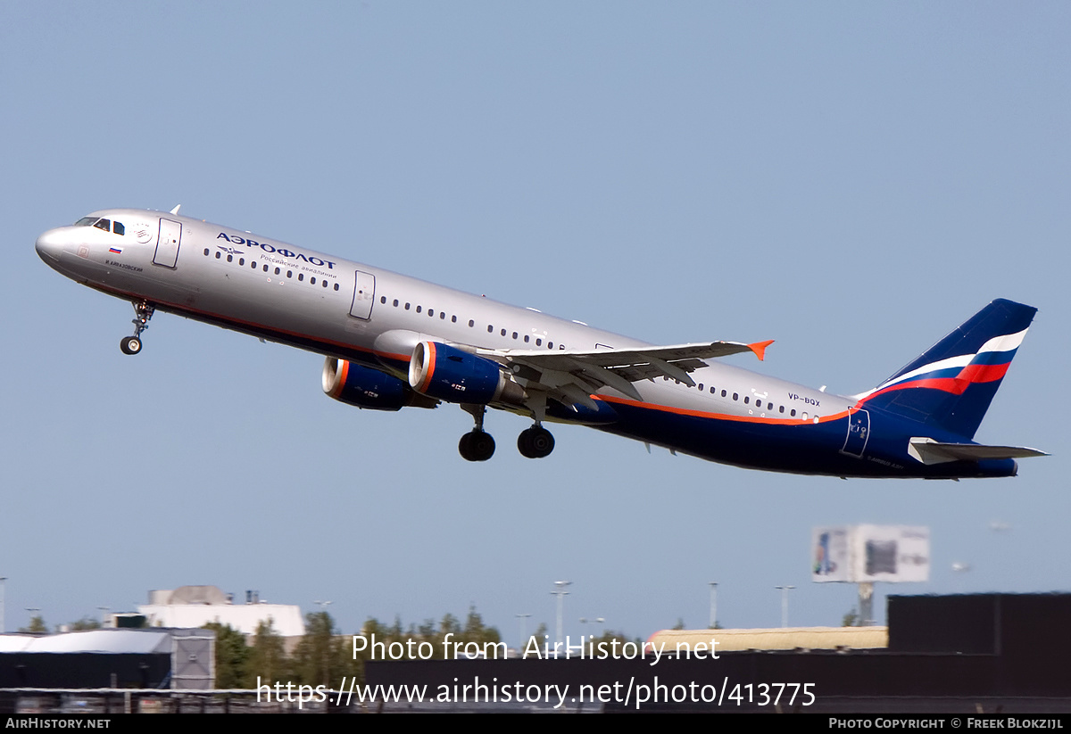 Aircraft Photo of VP-BQX | Airbus A321-211 | Aeroflot - Russian Airlines | AirHistory.net #413775