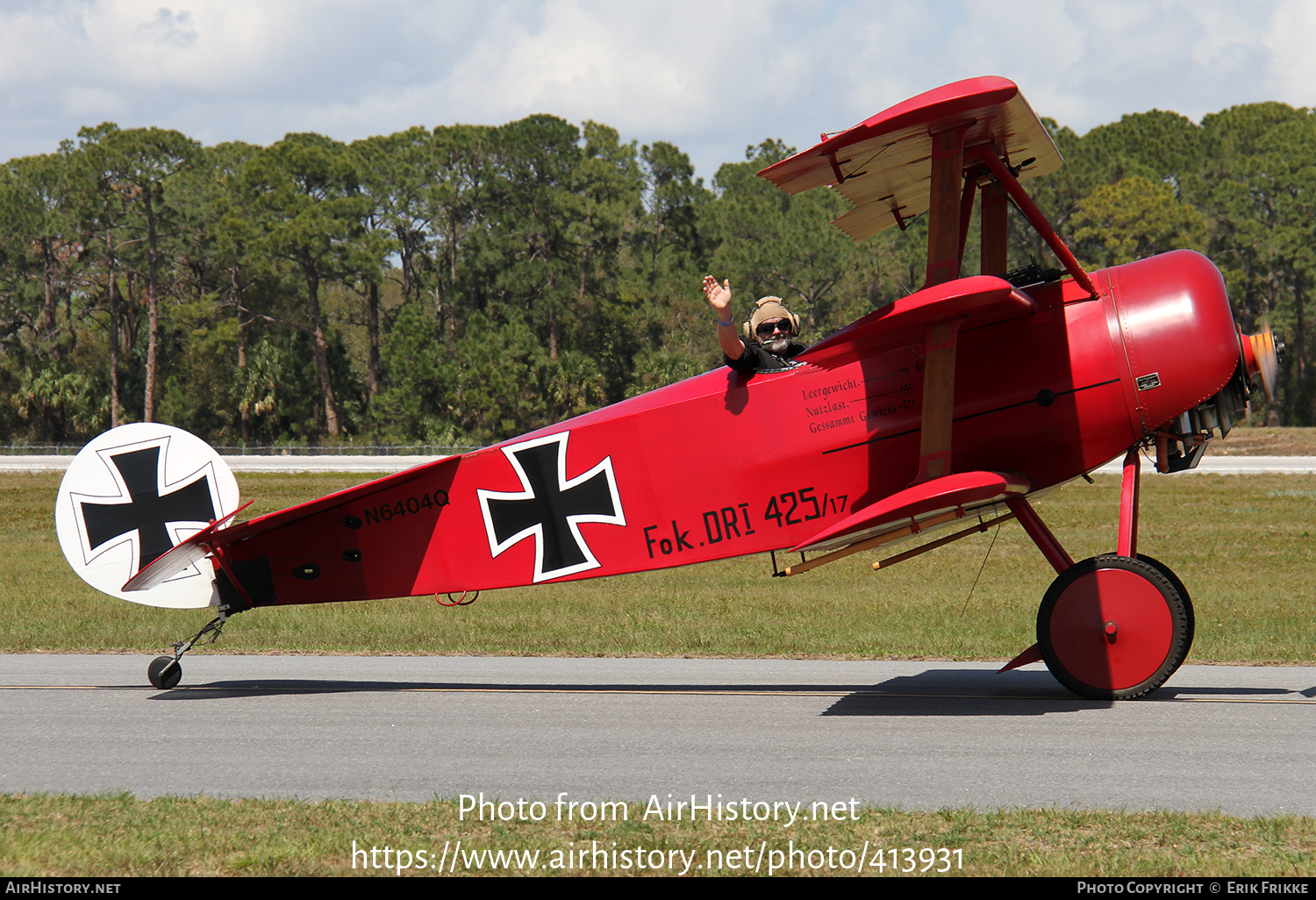 Aircraft Photo of N6404Q / 425/17 | Fokker Dr.1 (replica) | Germany - Air Force | AirHistory.net #413931