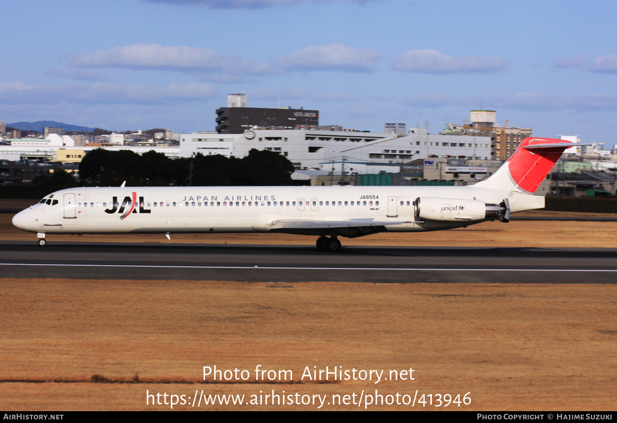 Aircraft Photo of JA8554 | McDonnell Douglas MD-81 (DC-9-81) | Japan Airlines - JAL | AirHistory.net #413946