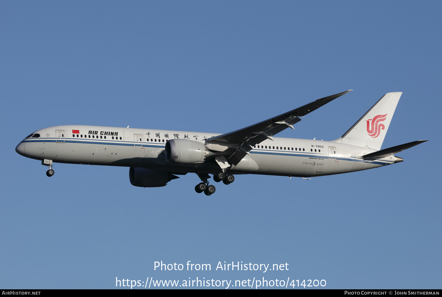 Aircraft Photo of B-7800 | Boeing 787-9 Dreamliner | Air China | AirHistory.net #414200