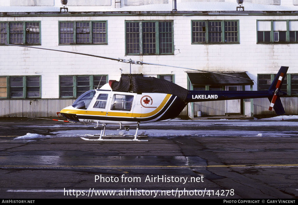 Aircraft Photo of C-FKBL | Bell 206B JetRanger II | Lakeland Helicopters | AirHistory.net #414278