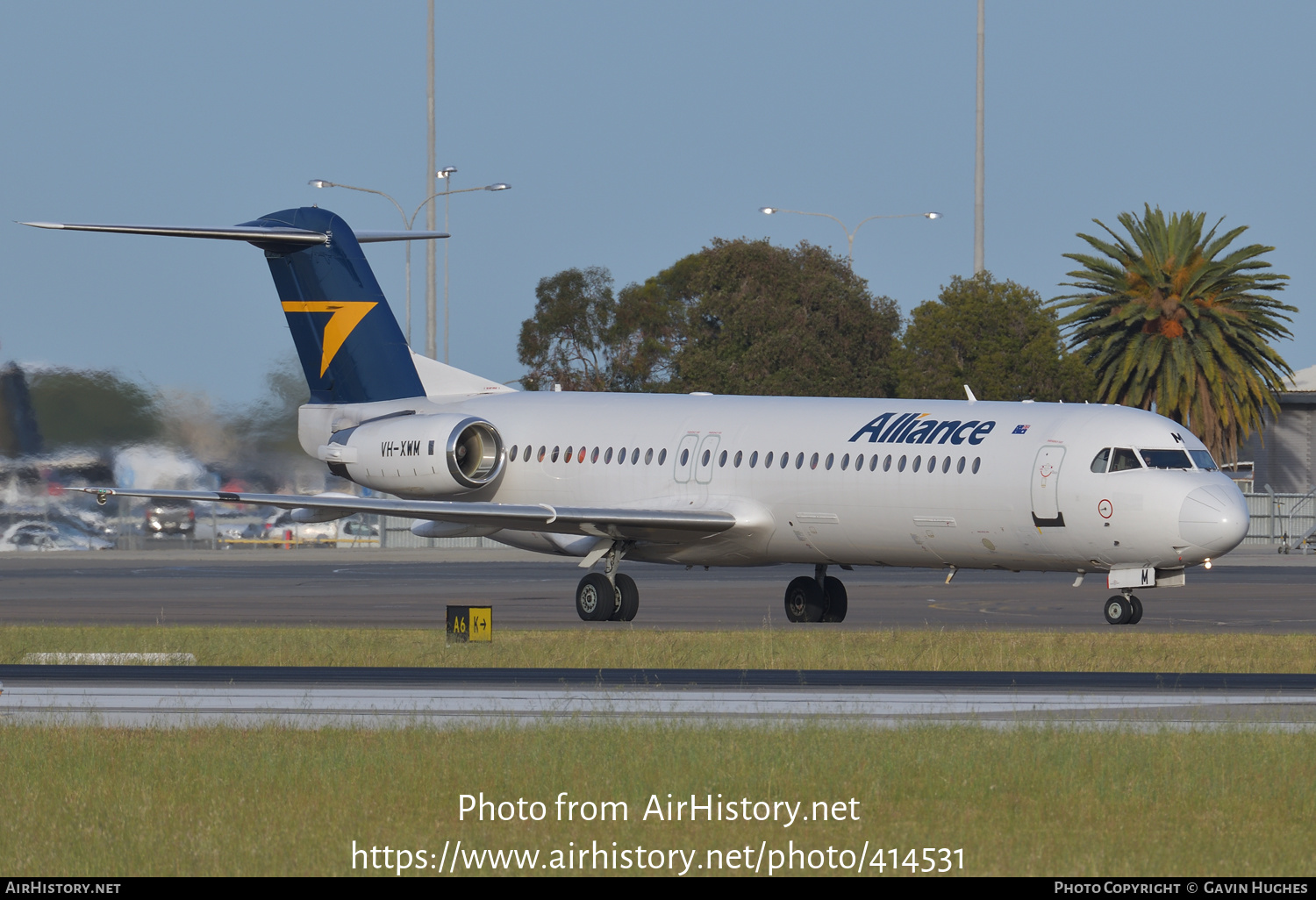 Aircraft Photo of VH-XWM | Fokker 100 (F28-0100) | Alliance Airlines | AirHistory.net #414531