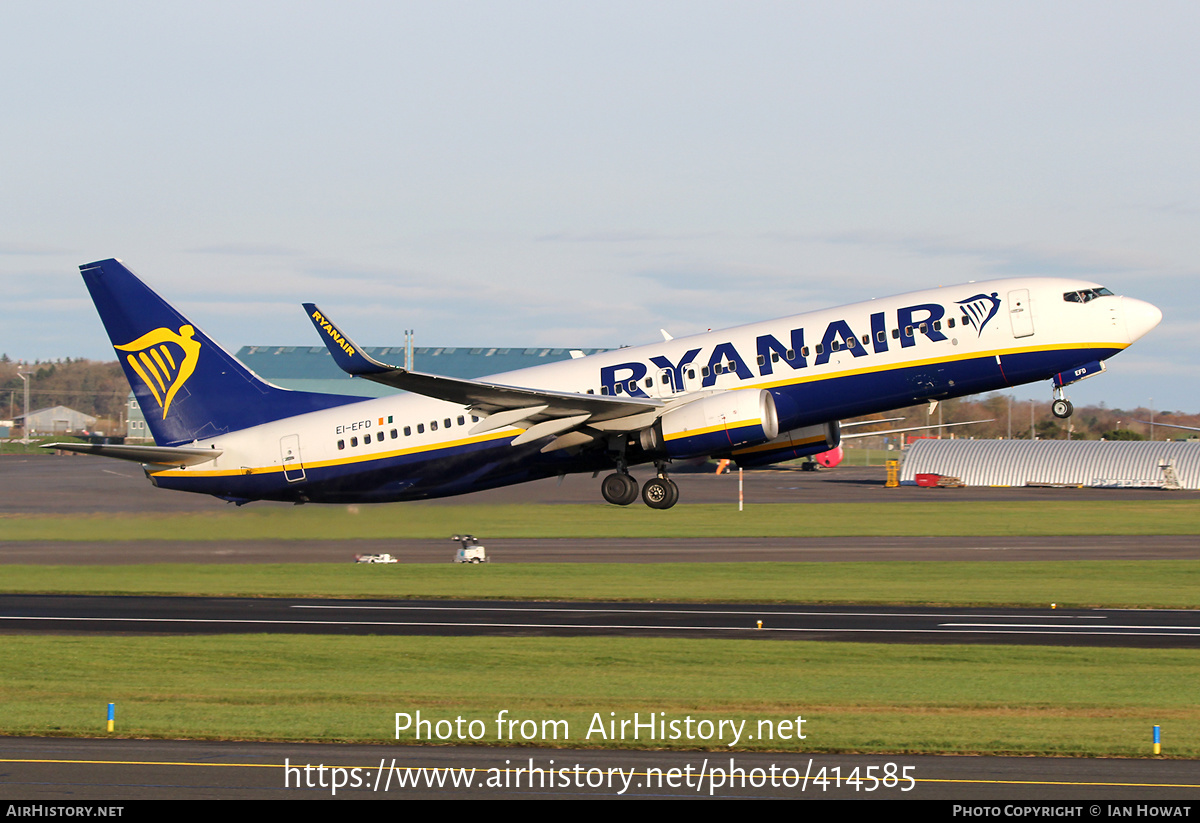 Aircraft Photo of EI-EFD | Boeing 737-8AS | Ryanair | AirHistory.net #414585