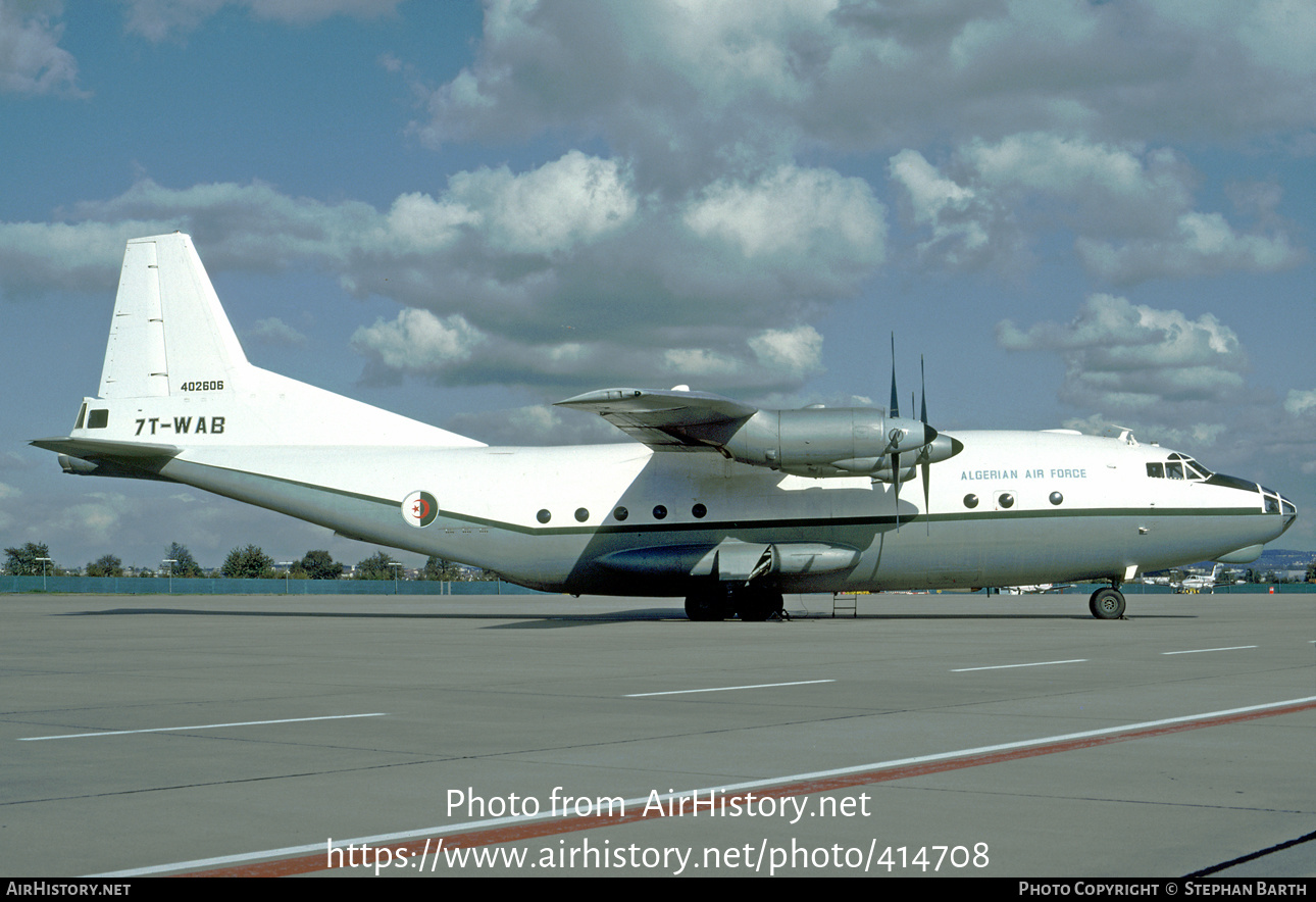 Aircraft Photo of 7T-WAB | Antonov An-12B | Algeria - Air Force | AirHistory.net #414708