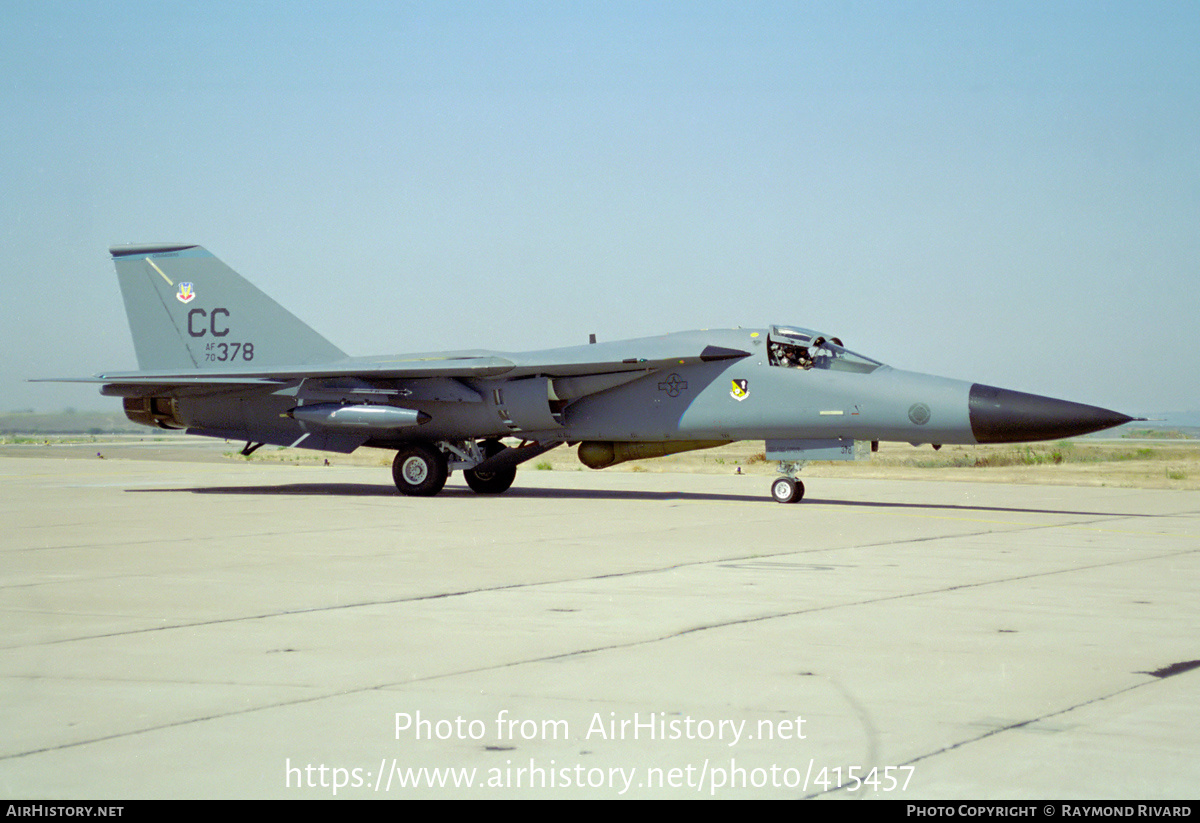 Aircraft Photo of 70-2378 / AF70-378 | General Dynamics F-111F Aardvark | USA - Air Force | AirHistory.net #415457