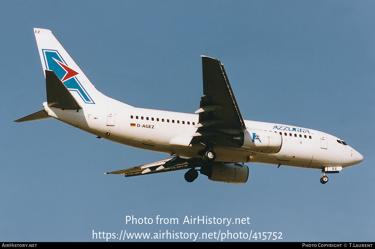 Aircraft Photo of D-AGEZ | Boeing 737-73S | Azzurra Air | AirHistory.net #415752