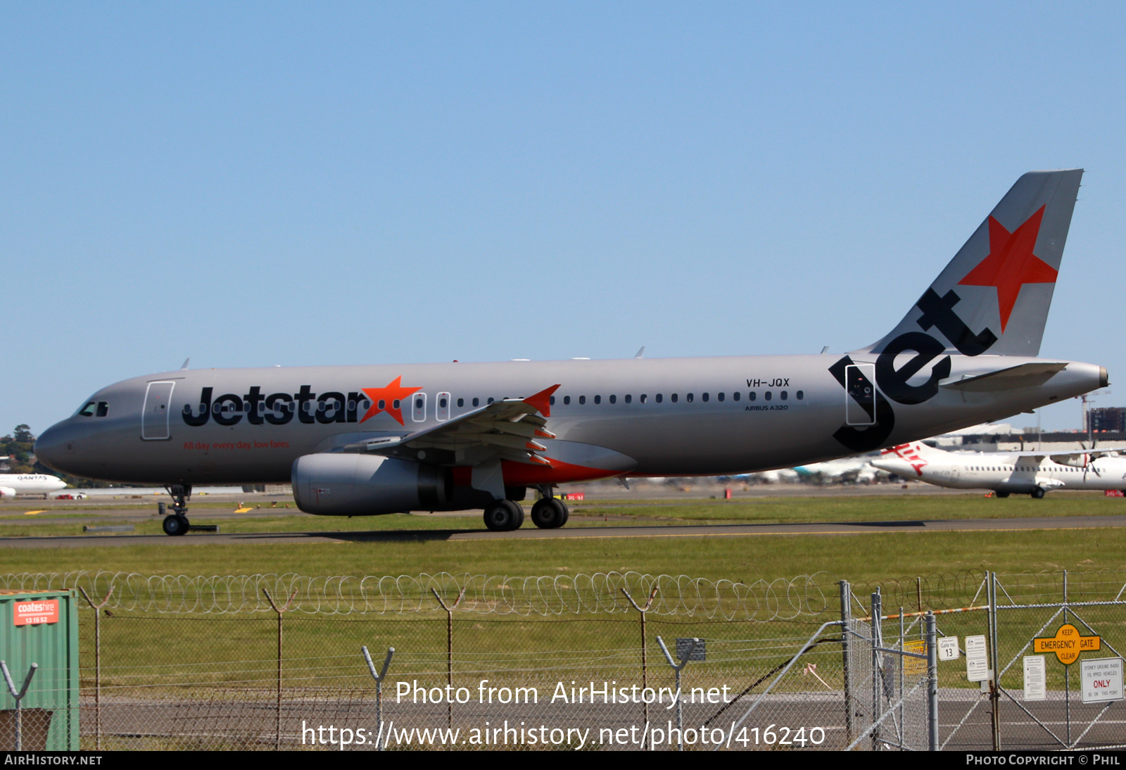 Aircraft Photo of VH-JQX | Airbus A320-232 | Jetstar Airways | AirHistory.net #416240