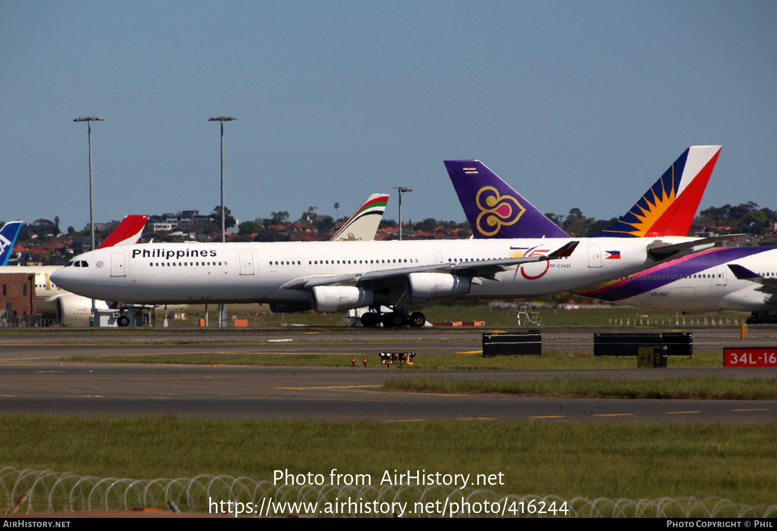 Aircraft Photo of RP-C3435 | Airbus A340-313X | Philippine Airlines | AirHistory.net #416244