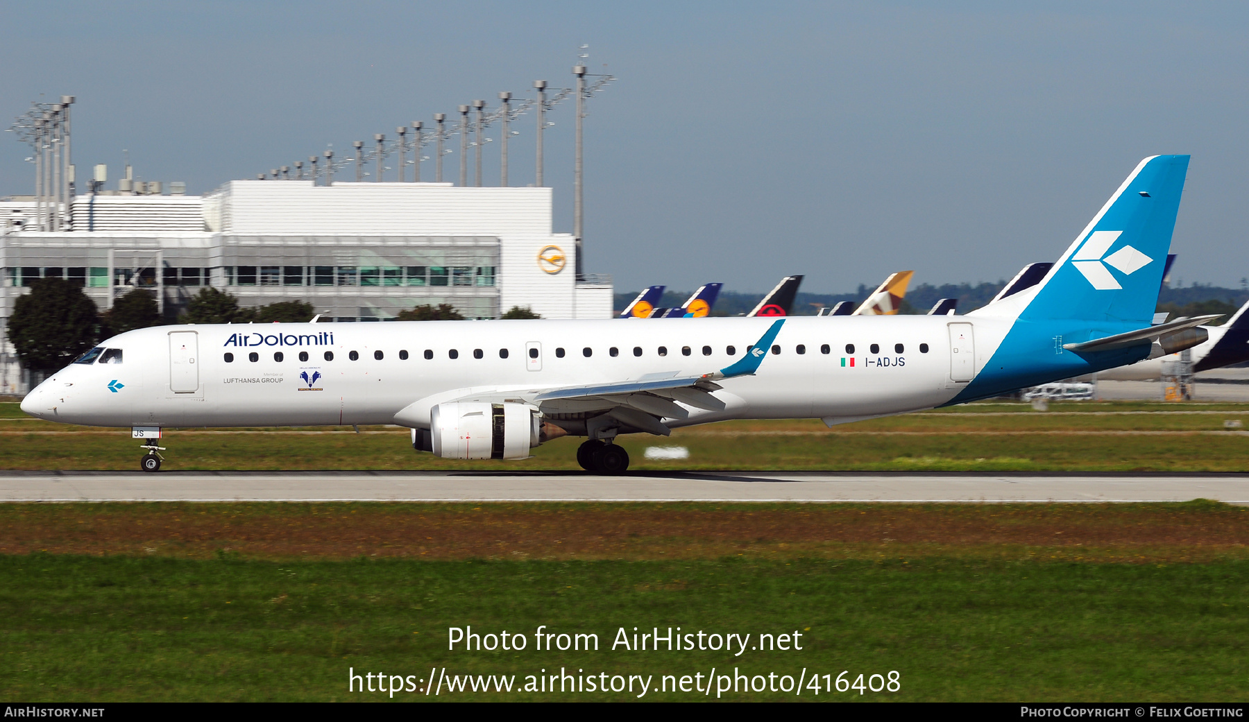 Aircraft Photo of I-ADJS | Embraer 195LR (ERJ-190-200LR) | Air Dolomiti | AirHistory.net #416408