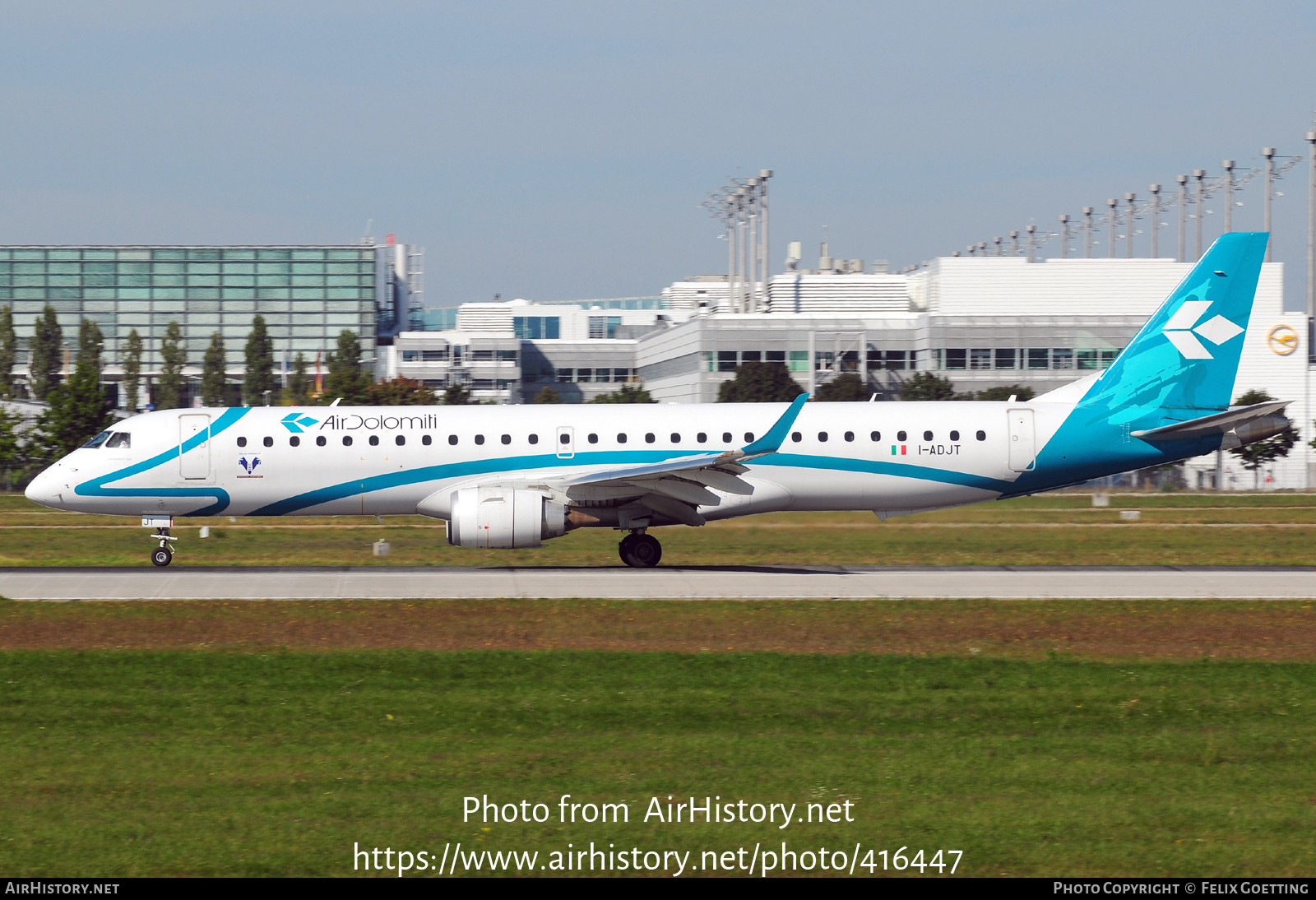 Aircraft Photo of I-ADJT | Embraer 195LR (ERJ-190-200LR) | Air Dolomiti | AirHistory.net #416447