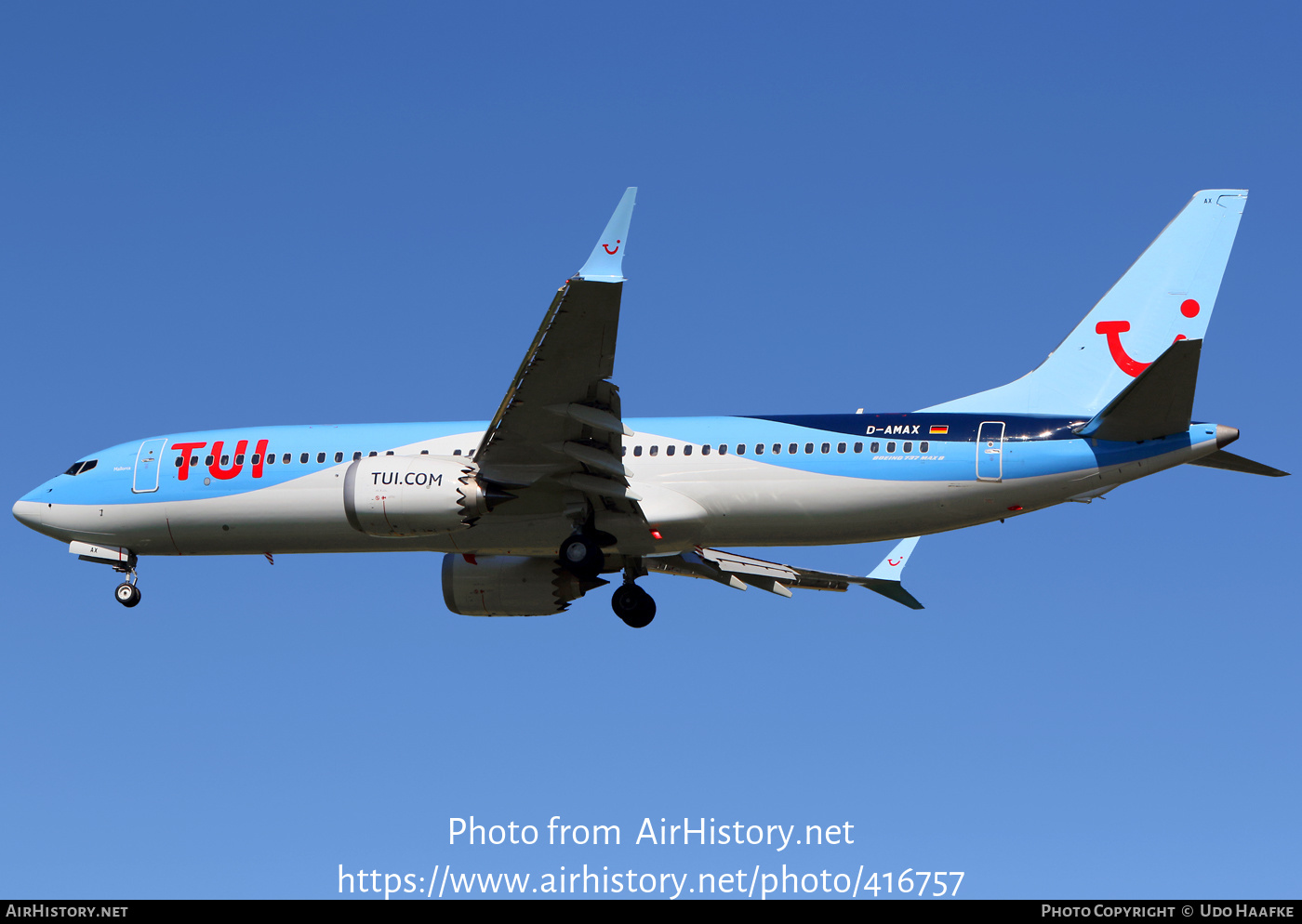 Aircraft Photo of D-AMAX | Boeing 737-8 Max 8 | TUI | AirHistory.net #416757