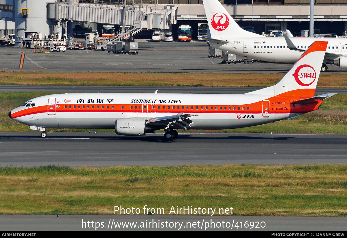 Aircraft Photo of JA8999 | Boeing 737-446 | Japan TransOcean Air - JTA | Southwest Air Lines - SWAL | AirHistory.net #416920