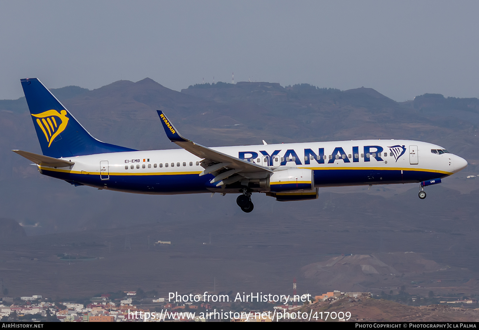 Aircraft Photo of EI-EMB | Boeing 737-8AS | Ryanair | AirHistory.net #417009