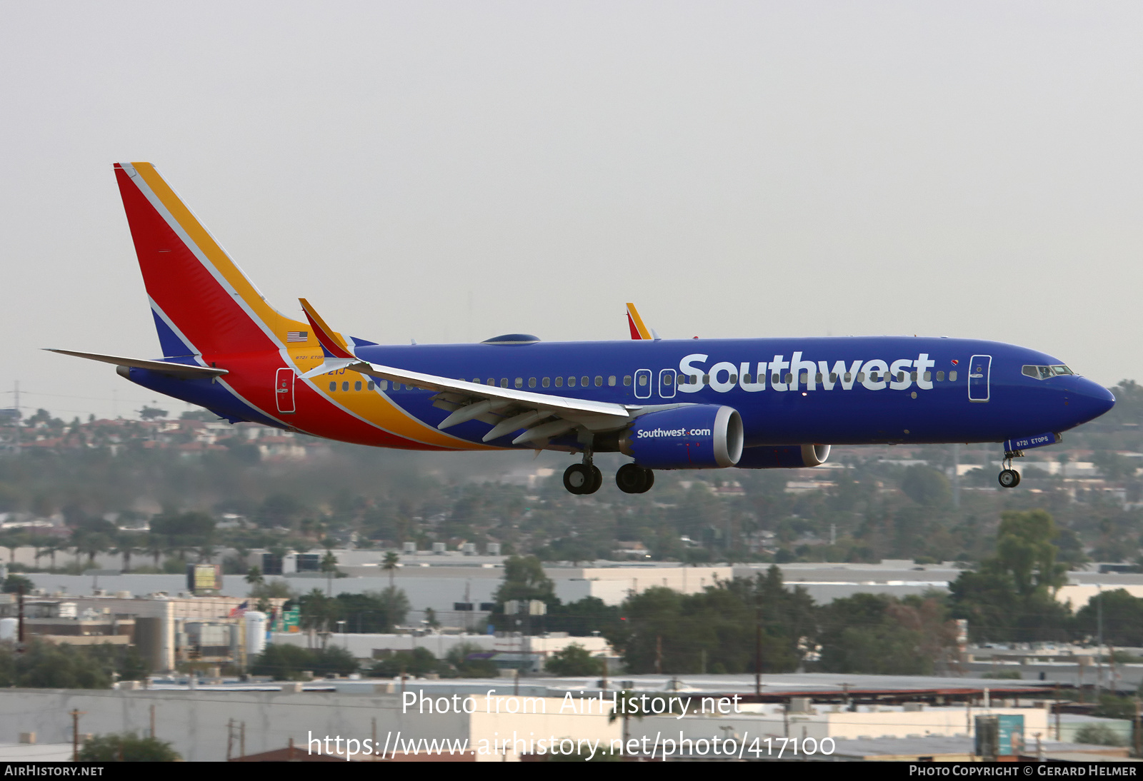 Aircraft Photo of N8721J | Boeing 737-8 Max 8 | Southwest Airlines | AirHistory.net #417100