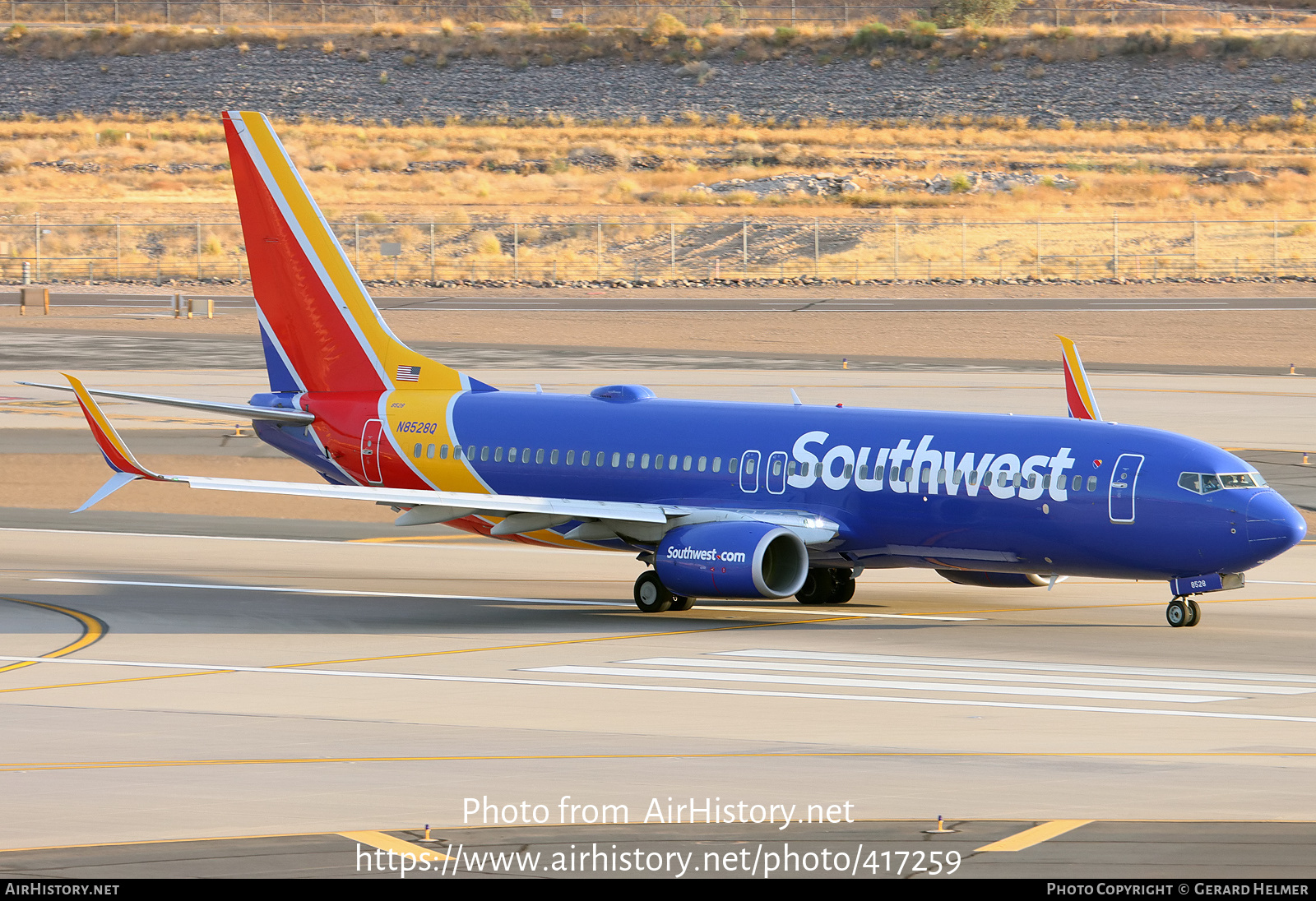 Aircraft Photo of N8528Q | Boeing 737-800 | Southwest Airlines | AirHistory.net #417259