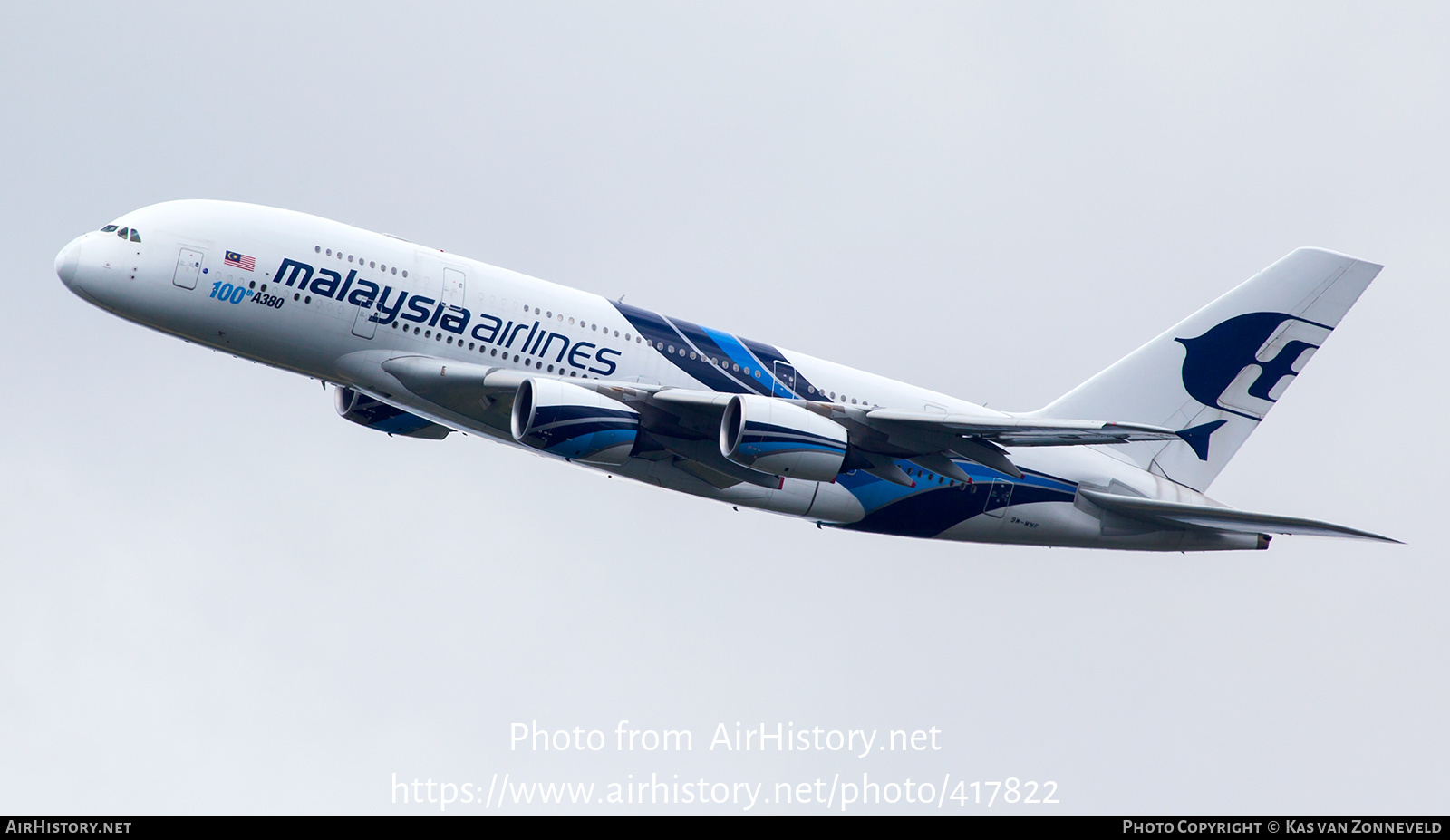 Aircraft Photo of 9M-MNF | Airbus A380-841 | Malaysia Airlines | AirHistory.net #417822