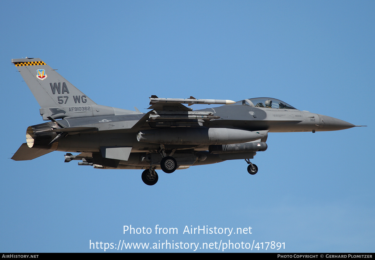 Aircraft Photo of 91-0362 / AF910362 | Lockheed F-16CM Fighting Falcon | USA - Air Force | AirHistory.net #417891