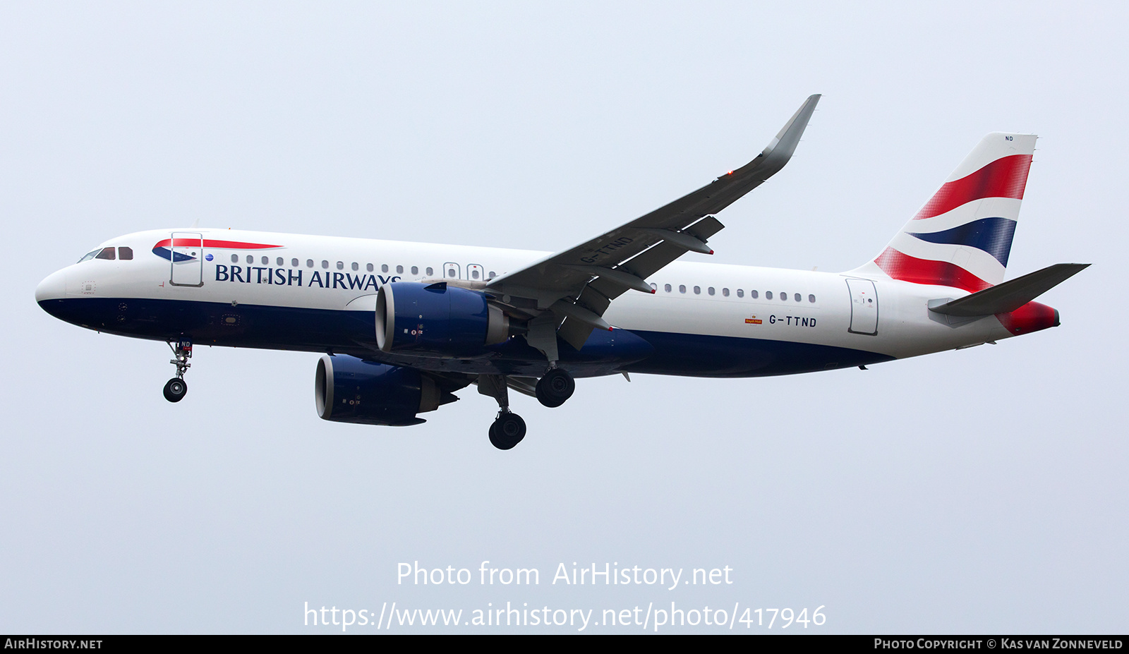 Aircraft Photo of G-TTND | Airbus A320-251N | British Airways | AirHistory.net #417946