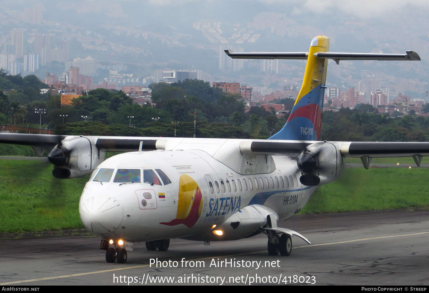 Aircraft Photo of FAC-1190 / HK-5104 | ATR ATR-42-500 | Colombia - Satena | AirHistory.net #418023