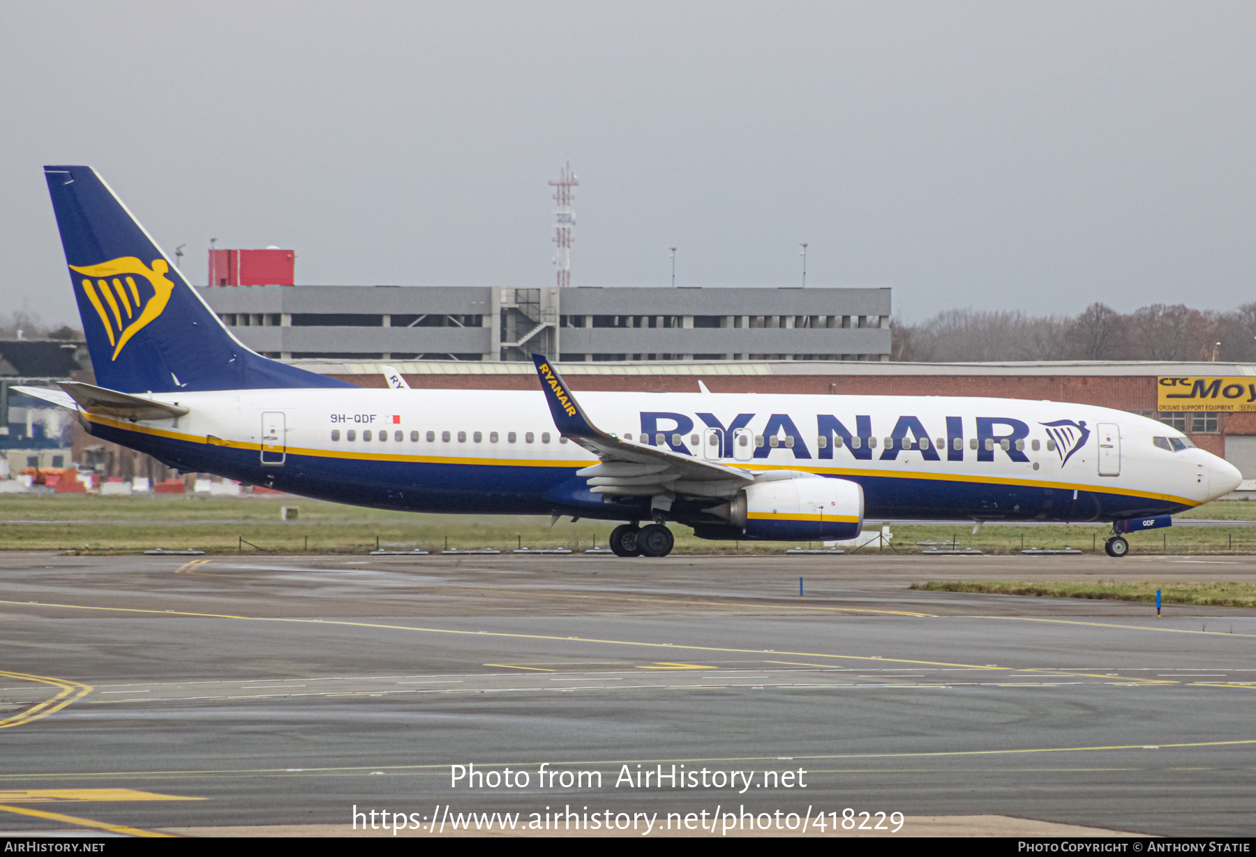 Aircraft Photo of 9H-QDF | Boeing 737-800 | Ryanair | AirHistory.net #418229