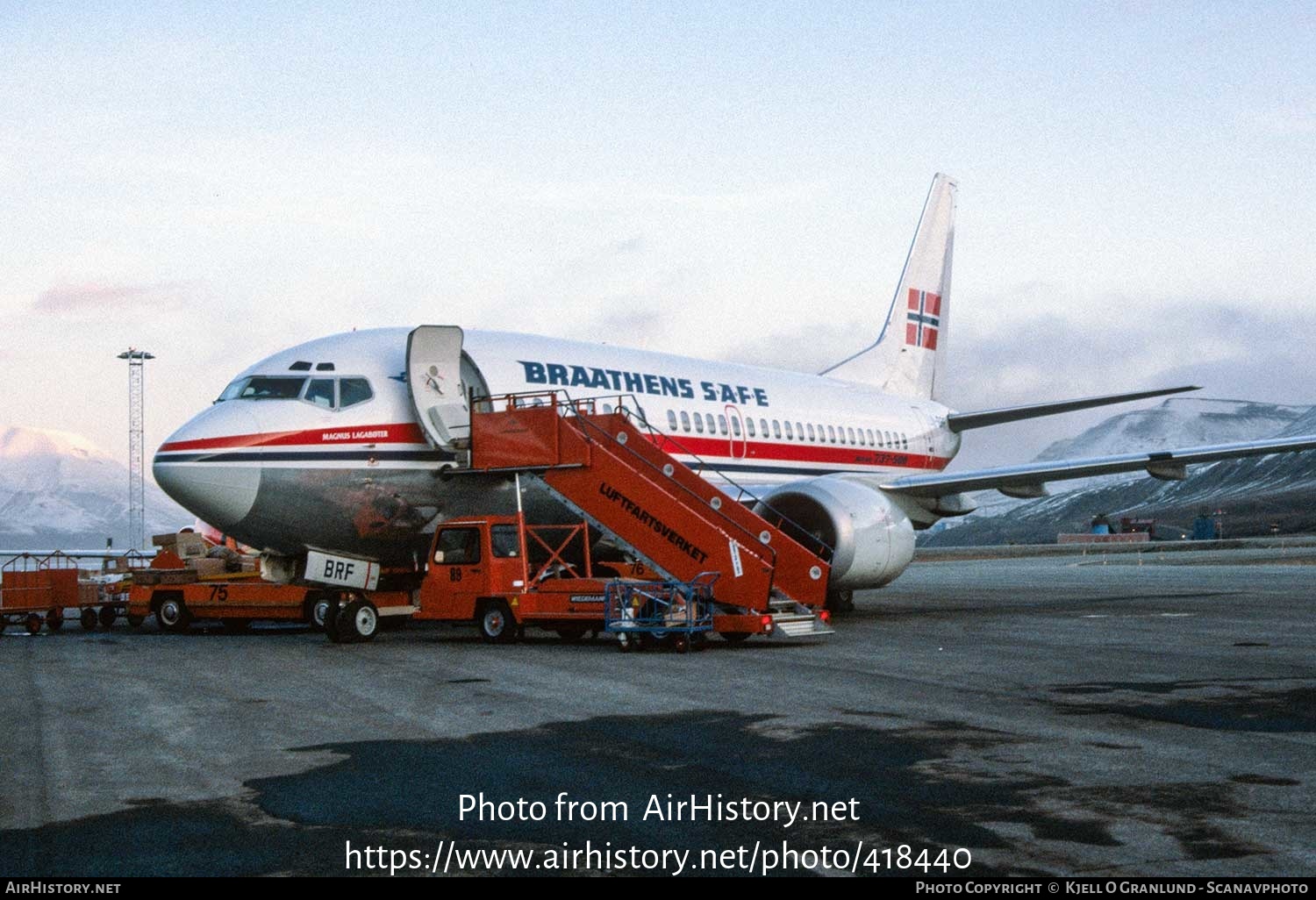 Aircraft Photo of LN-BRF | Boeing 737-505 | Braathens SAFE | AirHistory.net #418440