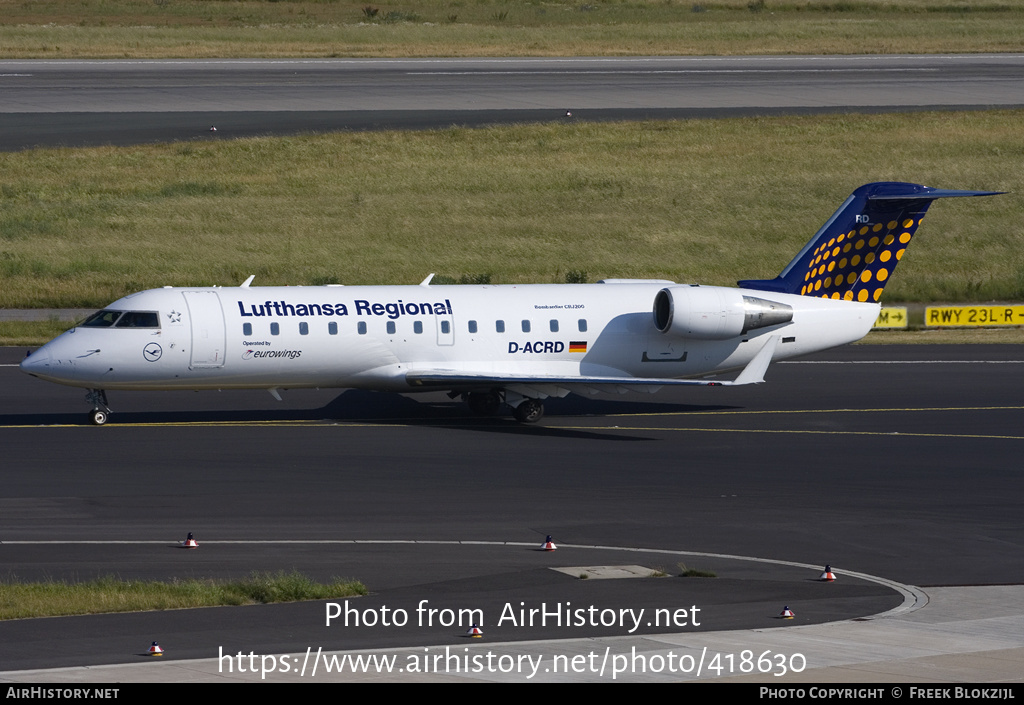 Aircraft Photo of D-ACRD | Bombardier CRJ-200ER (CL-600-2B19) | Eurowings | AirHistory.net #418630