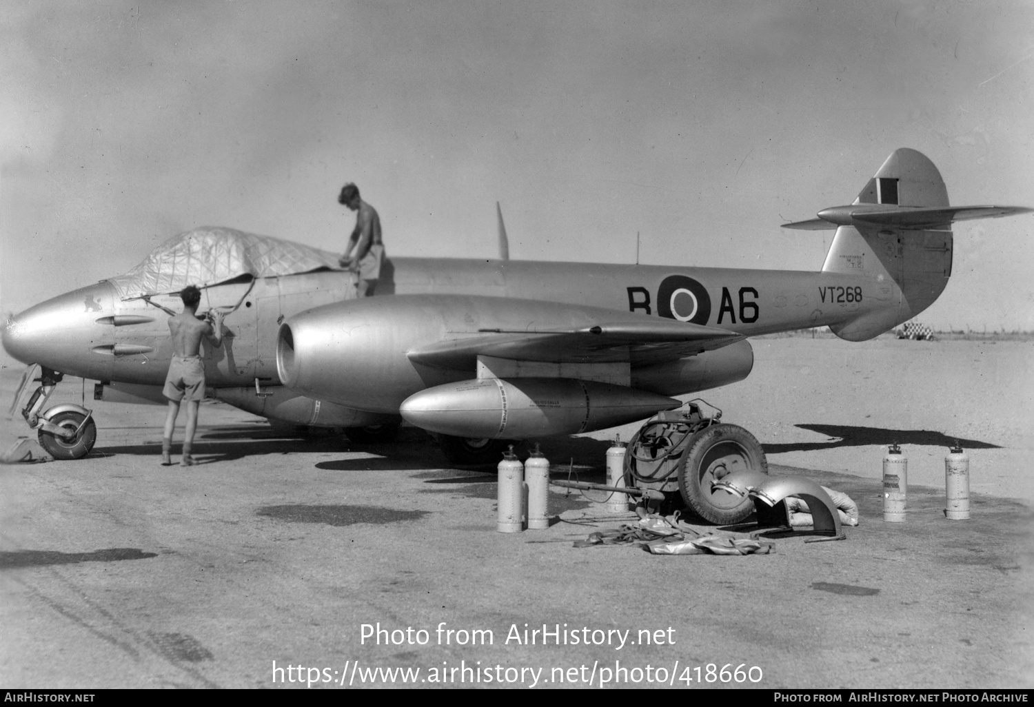 Aircraft Photo of VT268 | Gloster Meteor F4 | UK - Air Force | AirHistory.net #418660